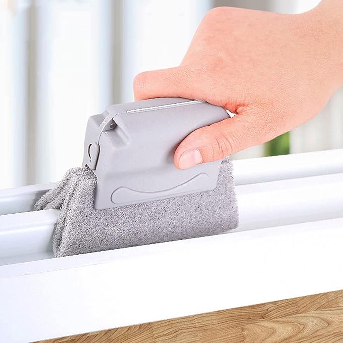 MXY 7 Piece Window and Sliding Door Track Cleaning Brushes Set, Hand-held Groove Gap Cleaning Tools, Grout Clean Brush Scraper, 2-in-1 Multipurpose Corner Keyboard Slot Broom with Dustpan