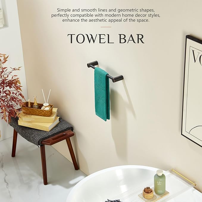 KOKOSIRI Bathroom Towel Holder 12-Inch Hand Towel Bars Wall Mounted Bathroom Hardware Accessories Oil Rubbed Bronze Stainless Steel, B4007ORB-L12