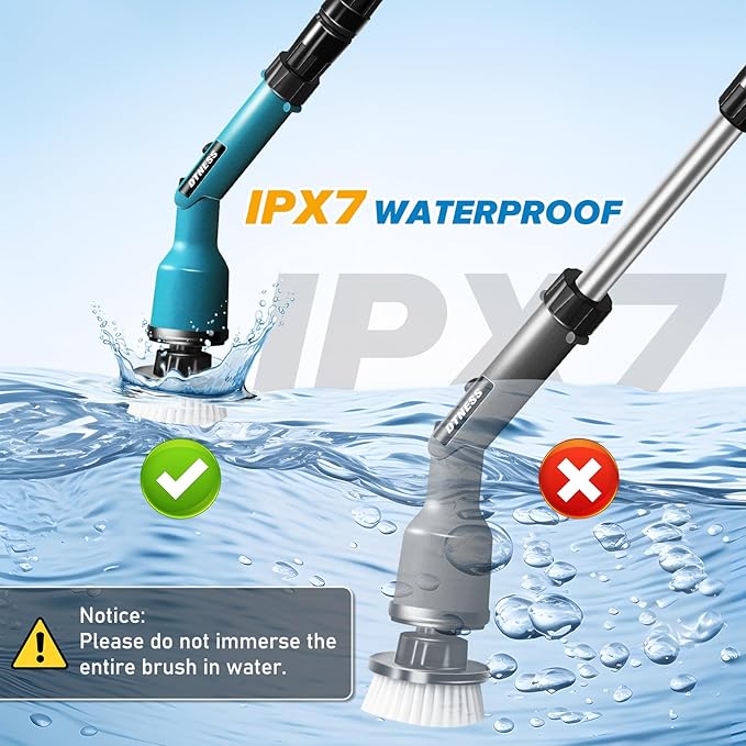 Electric Spin Scrubber for Makita 18V, Cordless Shower Cleaner with Free Adjustable Extension Arm, 1000RPM Clean Brush Waterproof w/ 8 Replaceable Heads for Tile Tub Kitchen Floor (NO Battery)