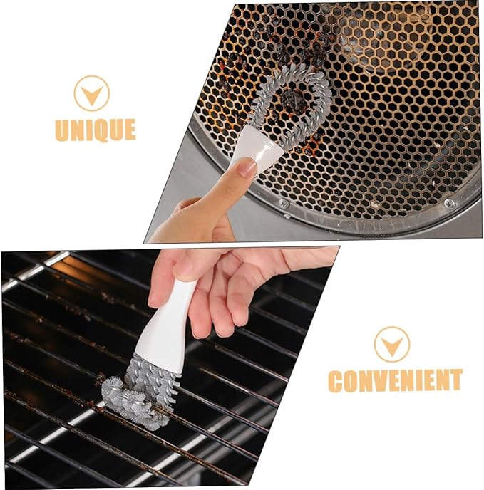 Multi-Function Kitchen Cleaning Brush Set 2pcs with U-Shaped and Bent Crevice Brushes, Strong Stain Removal, Handheld Grout Cleaner Tool for Stove, Grill, Window Track, and Room