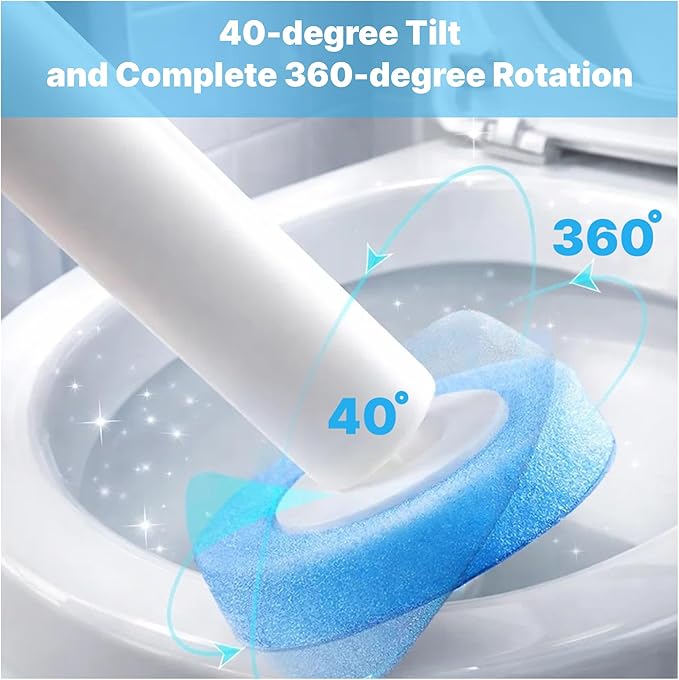 CiLoN Wall-Mounted Disposable Toilet Brush Kit and Sponge Head Refills. (24pcs Refill Heads)