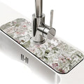 Kitchen Sink Splash Guard，Elegant-forest with flowers Faucet Mat Sink Gadgets-Super Absorbent Fast Drying Mat Drip Catcher for Kitchen, Bathroom,Sink Mat, Dish Drying Mat, Bathroom(15" X 5.5" )