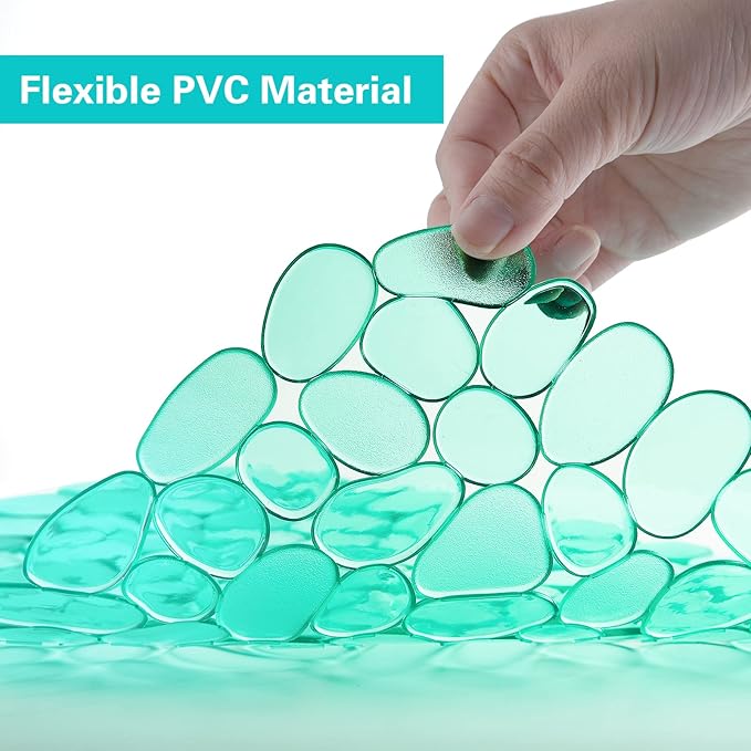 Coopay Kitchen Sink Mat Pebble Protect Mat PVC Eco-friendly Adjustable Stainless steel/ Porcelain Dish Drying Pad Protector for Bottom of Kitchen Sink, 15.8 x 11.8 inches (2 Pack, Green)