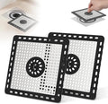 Hibbent 2 Pack Upgraded Shower Drain Hair Catcher, Shower Drain Cover for Bathroom Floor 6" Drain, Anti-Clogging Bathtub Drain Strainer, Stainless Steel Kitchen Sink Drain Strainer with Handle, Black
