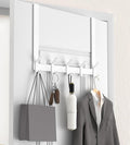 KitchLife Over The Door Hooks Hanger with 15.75 inches Extended Arms, Fit for 1-3/4" Doors, J40U, Thickened Bathroom Towel Rack Organization, 1 Pack Double-Hook, Glossy White