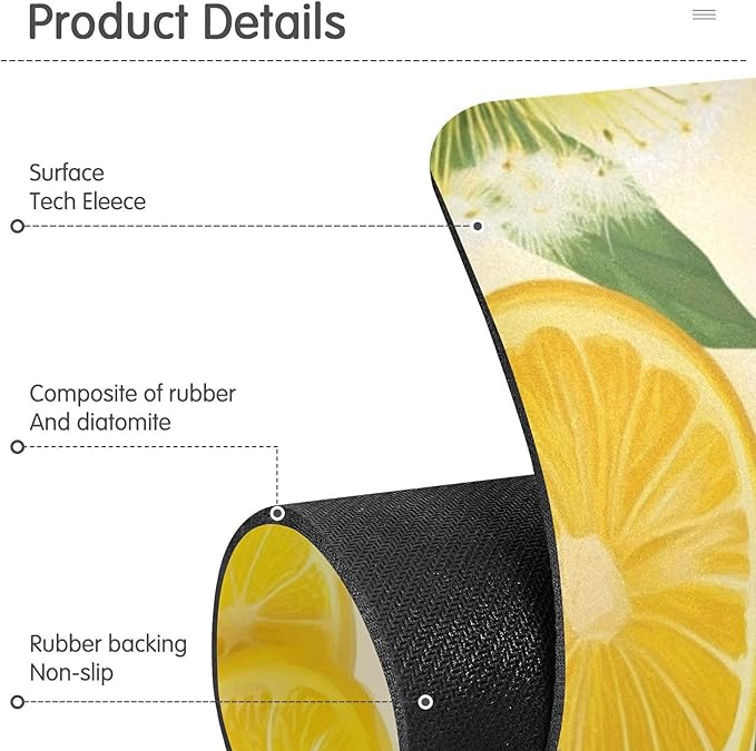 Yellow Dandelions and Summer Lemon Kitchen Sink Splash Guard Sink Faucet Mat Faucet Handle Drip Catcher Drain Mats for Kitchen Bathroom Countertop Absorbent Dish Drying Pad 2Pack 30x5.4IN