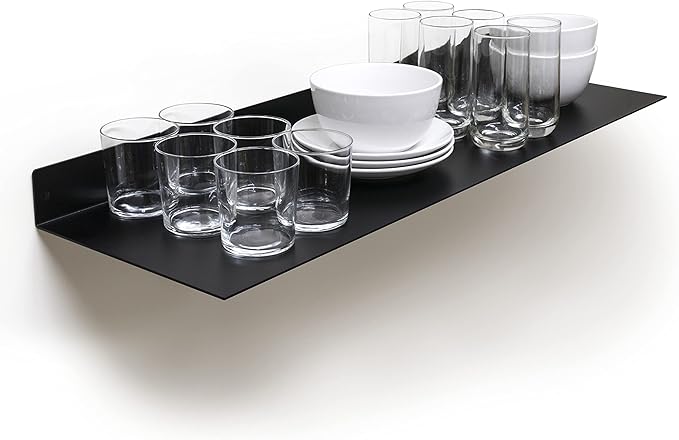 Mitus Floating Shelf Wall Mounted (11 inch x 36 inch) Heavy Duty Industrial Modern Steel, Black