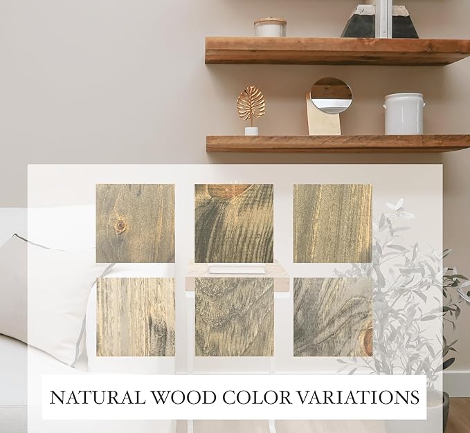 Urbandi Modern Floating Shelves 3 Inches Thick for Wall, Wide Shelves for Kitchen, Living Room, Bedroom, and Bathroom, Natural Pine Wood, Rustic Wooden Shelf, (Set of 2) (Aged Barrel, 24Lx3Hx8D)