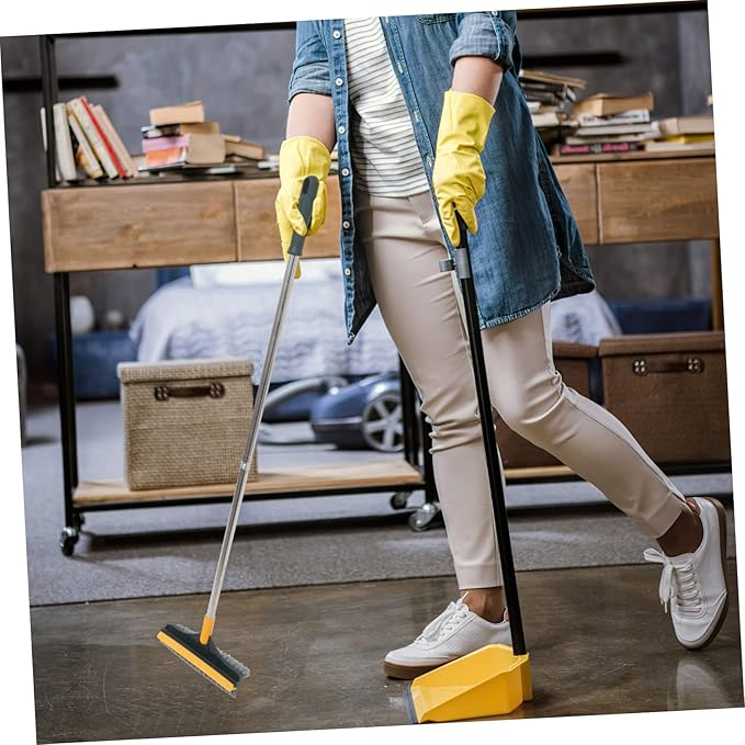 Upgraded Dual-Sided Floor Scrub Brush with Long Handle for Efficient Bathroom Kitchen and Grout Cleaning Versatile Cleaning Tool for Wet and Dry Surfaces