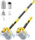 Electric Spin Scrubber, Cordless Cleaning Brush Scrubber for Home, 600RPM & 2.5H Runtime with Universal Brush Head, Bathroom Scrubber with Dual Speeds for Bathroom Shower Bathtub Glass Car