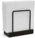 Wican Napkin Holder for Table, Bamboo Iron Standing Napkin Dispenser for Kitchen Dining Farmhouse Cocktail Picnic Bar Rustic Wood Holders for Paper Mail Bills Suitable for All Dining Room Decors Black