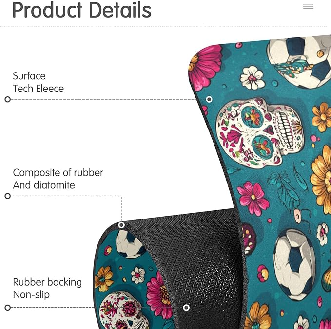 Kitchen Sink Splash Guard 1 PC 14.7 Inch Sink Faucet Mat Splash Guard for Bathroom Countertop Water Absorbent Foldable Cuttable Soft Washable Mexican Flag Flower Soccer