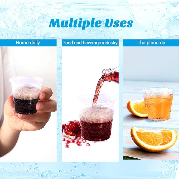 Turbo Bee 5oz Disposable Plastic Cups 500 Pack - Small Drinking & Sample Cups, Bulk Multi-Use Tumblers for Beverages, Mini Desserts, Home, School, Parties, or Commercial Use