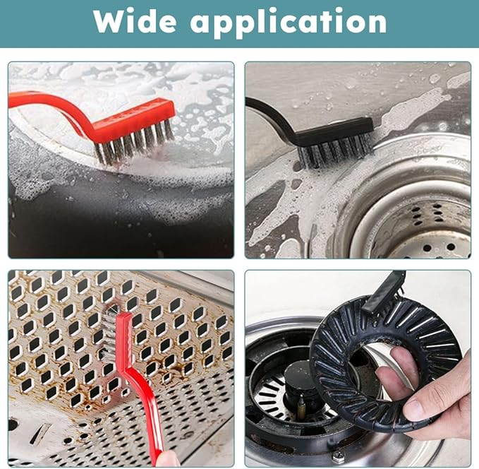 17pcs Crevice Cleaning Brush Set, Bristle Corner Cleaning Brush Set Household Use for Kitchen, Bathroom, Corner, Grout, Sink, Cup(Black)