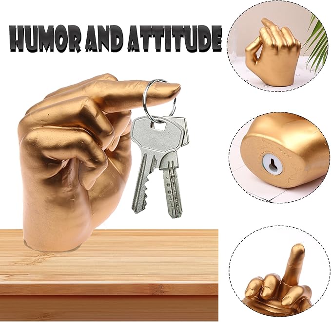 Middle Finger Toilet Paper Holder, Fun Wall Mount Toilet Paper Holder Key Holder, Jewelry Storage Fun Statues Sculptures, Bathroom Toilet Tissue Roll Paper Storage Holder