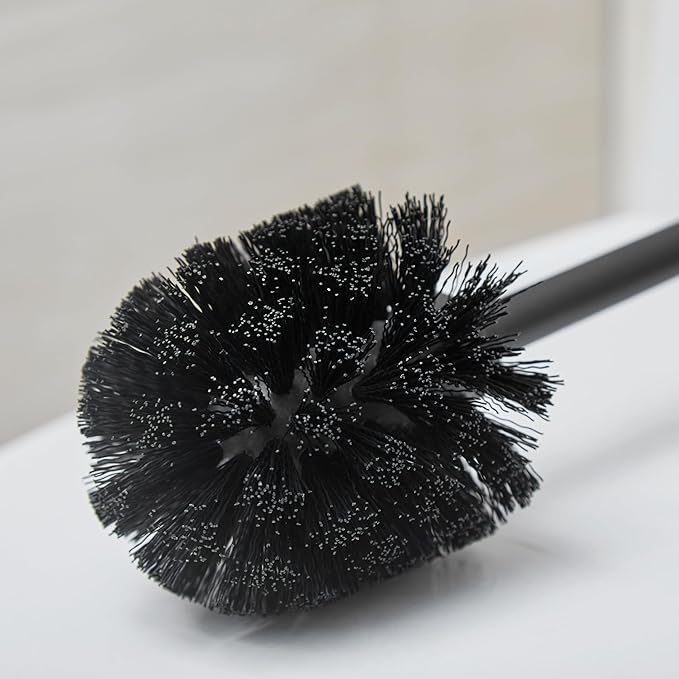 HUJI Rust Resistant Bronze Toilet Brush Holder with Lid Perfect Bathroom Bowl Cleaning Set Gift for House Warming or College Dorms Accessories (1, Bronze Toilet Brush)