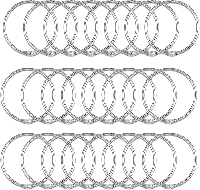 24 Pack Shower Curtain Rings, Rustproof Decorative Shower Curtain Hooks Metal Round Shower Ring Hooks for Bathroom Shower Rod (Stainless Steel)