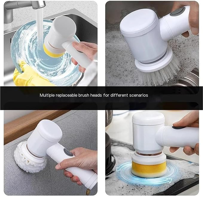 Multi-Functional Electric Cleaning Brush for Kitchen and Bathroom - Wireless Handheld Power Scrubber for Dishes, Pots, and Pans