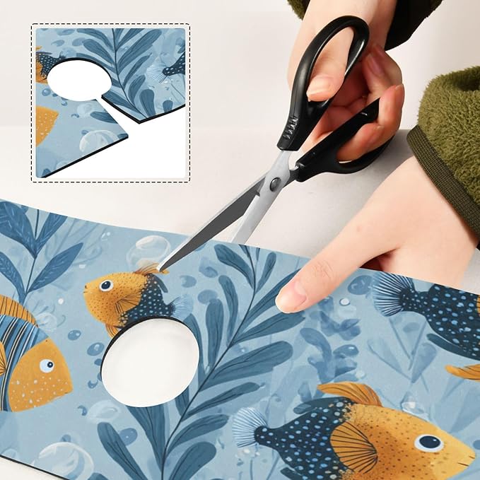 Blue Tropical Fish Bubbles Kitchen Sink Splash Guard Faucet Mat Diatomite Absorbent Pad for Bathroom RV 30x5.4in 1PCS water