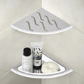 10" Corner Shower Shelf 2pcs with Basket and Recessed Shower Corner Shelf, 14 Guage Thick 304 Stainless Steel Grounted in for Tiled Wall, No Drilling Holes Needed.