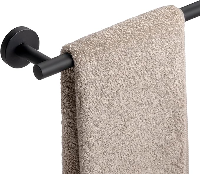 Bathroom Towel Bar, 27 Inch Towel Racks for Bathroom Wall Mounted, Heavy Duty Bathroom Towel Holder Organizer, Stainless Steel Home Towel Rod, Matte Black