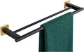Miyili Double Bath Towel Bar 24-Inch SUS 304 Stainless Steel Towel Holder Rack for Bathroom Black & Gold, A02BG60B