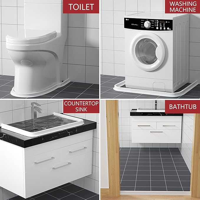 67 Inch Collapsible Shower Threshold Water Dam, Ideal for Wheelchair Accessible Silicone Shower Barrier Water Stopper Retention System Dry and Wet Separation for ADA Shower Bathroom (5.5ft)