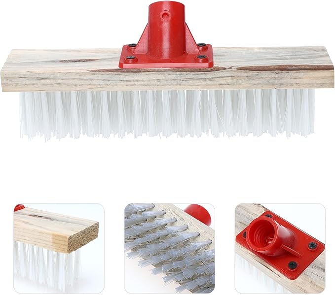 Nylon Wire Brush Head with Stiff Bristles, Floor Cleaning Tool Replacement for Moss Removal and Multi-Purpose Scrubbing, Suitable for Outdoor Patio and Indoor Floor Cleaning