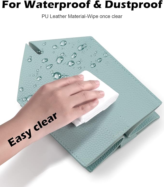 Tissue Box Cover for PU Leather, Modern Simple Solid Color Holder Square Tissue Bag, Ideal for Bathrooms,Office,Car,Nightstand,Outdoor Tent,Dining Table,5"X5"X5", Double Blue