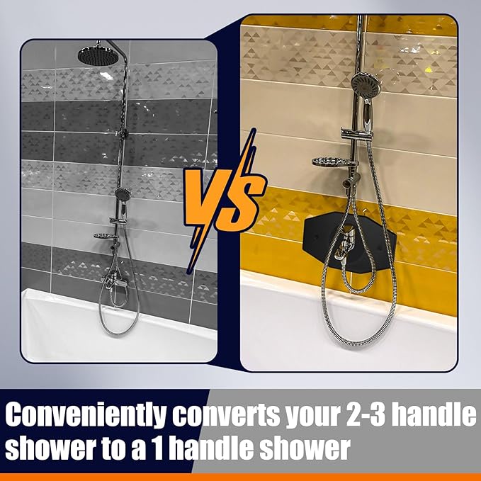 Tandefio 2 Set One Hole Remodel Plate Compatible with Moen Renovation Shower Cover Plate Compatible with Delta Tub Valve for 2 Handle or 3 Handle Shower Updates (13" X 7.5",Matte Black)