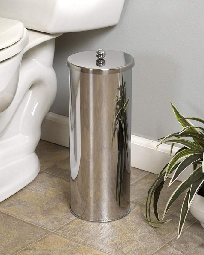 Huji Rust Resistant Stainless Steel Toilet Paper Roll Canister Holder for Bathroom Storage (2, Toilet Paper Canister)