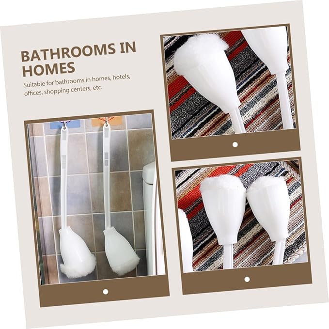 Yardwe 5pcs Soft Brush for Bathroom Bowl Brush and Holder Bathroom Brush Electric Bowl Swab Bathroom Brush Nylon Fiber Grip White Long Handle