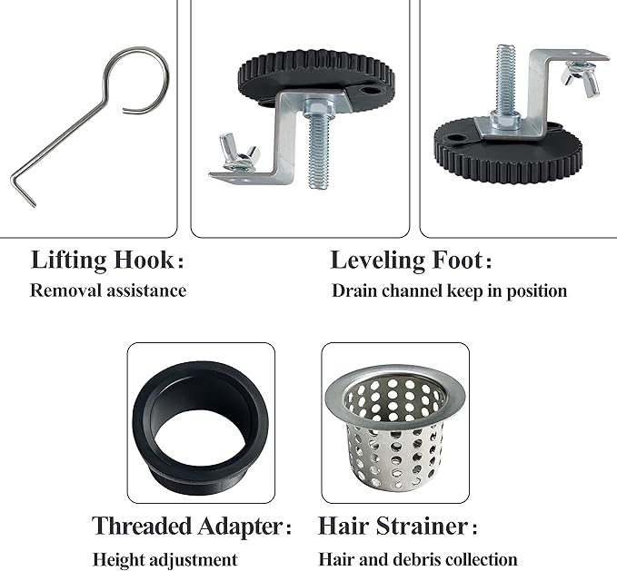 12 Inch Black Linear Shower Drain with Removable Capsule Pattern Cover Grate Accessories and SUS304 Stainless Steel CUPC Certificate (12 inch)…