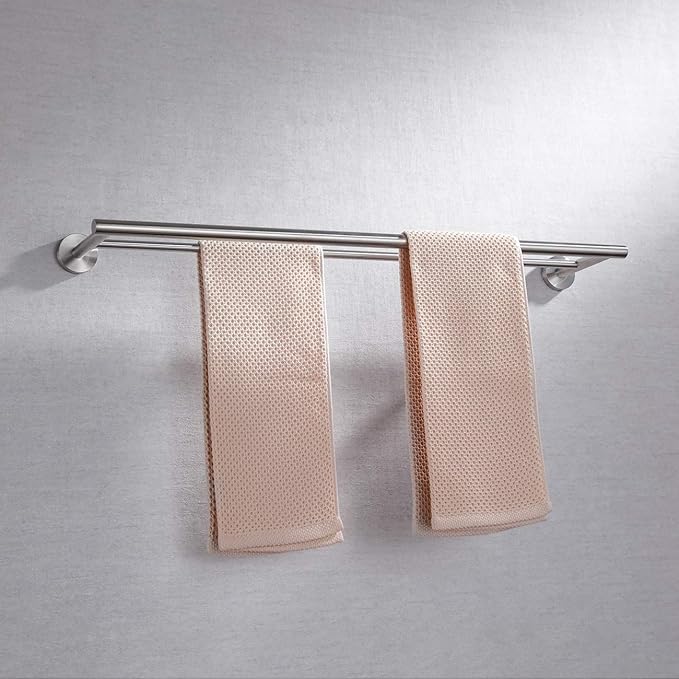 Miyili 30-Inch Bathroom Double Towel Bar Brushed Stainless Steel Bath Towel Rack Holder Wall Mount, A01N75B
