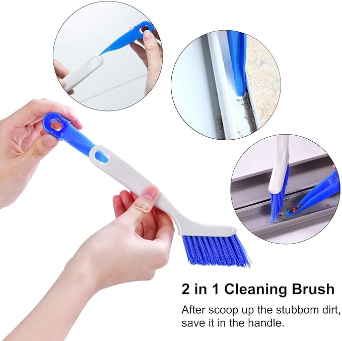 2 Pcs Small Scrub Brush Set for Cleaning Sinks, Bathrooms, and Kitchen Corners - Ergonomic Handle Grout Cleaning Brushes