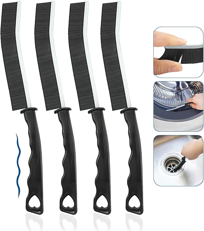 4Pcs Multifunctional Crevice Cleaning Brush Tool - Crevice Cleaning Brush - Hard Bristle Crevice Cleaning Brush - Bathroom Crevice Brush - Grout Cleaning Brush