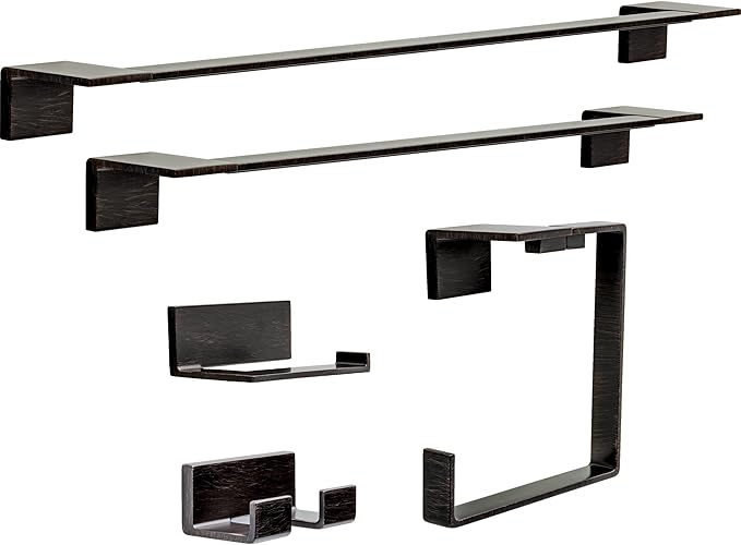 DELTA FAUCET 77736-RB Vero Wall Mounted Double Towel Hook in SpotShield Venetian Bronze