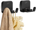 TAILI Patented Strong Suction Cup Hook, 304 Stainless Steel Bathroom Suction Cup Holder for Towel, Loofah, Bathrobe, Damage-Free Hanging Shower Wall Hook, Double-Hook Widening Design, 2 Pack, Black
