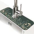 Faucet Draining Mat For Kitchen Sink, Wildflowers Meadow Diatom Mud Absorbent Drain Pad For Bathroom Kitchen Sink Splash Guard Drying Mat