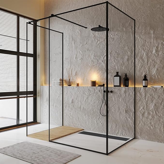 24 Inch Black Linear Shower Drain with Removable Capsule Pattern Cover Grate Accessories and SUS304 Stainless Steel CUPC Certificate (24 inch)