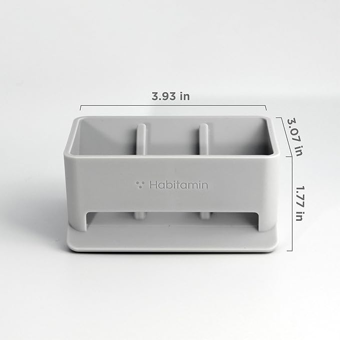Soap Mate Slanted soap Dish with self-draining & Drying Fast Natural soap Saver for Bathroom, Shower tub & Kitchen Sink Household (Light Grey)