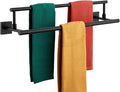 KOKOSIRI Bathroom Towel Bars 24-Inch Double Towel Rails Matte Black Towel Holder for Kitchen Garage Wall Mount Stainless Steel B5009BK-L24