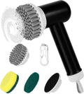 Electric Spin Scrubber, Cordless Shower Scrubber with 3 Replaceable Brushes, Waterproof Power Scrubber for Cleaning Bathroom, Kitchen, Floor, Rechargeable Electric Scrubber for Cleaning, Deep Black