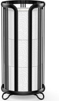 Toilet Paper Holder Stand, Freestanding Toilet Tissue Organizer, Minimalistic Storage Solution, Reserve Mega Rolls- Black