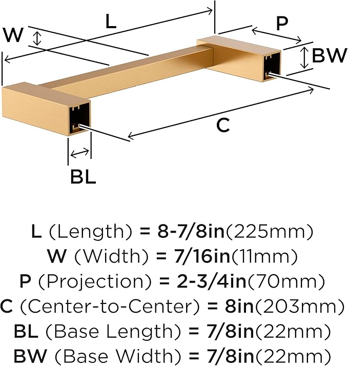 Amerock Monument Champagne Bronze 8 inch (203mm) Towel Bar, BH36085CZ