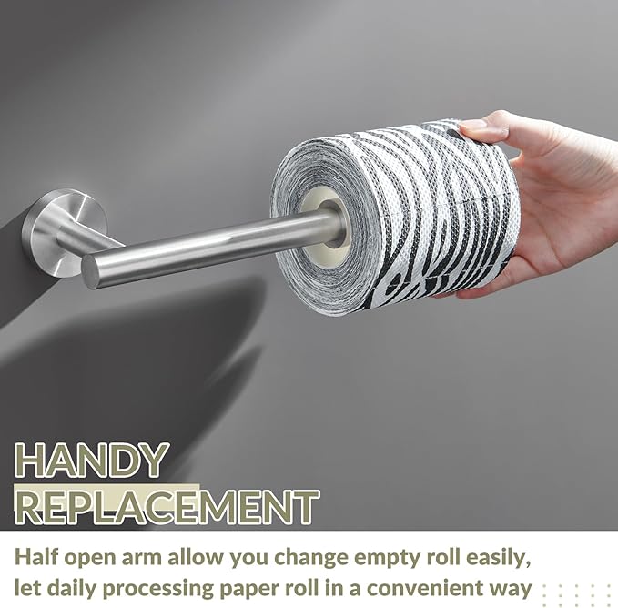 APLusee Brushed Nickel Toilet Paper Holder, 304 Stainless Steel Tissue Holder for Bathroom Wall, Heavy Duty Paper Roll Dispenser Wall Mounted