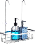 Hanging Shower Organizer, No Drilling Showers Caddy Hanging Stainless Steel Shower Rack with Hooks Showers Caddy Rustproof Over the Door for Bathroom Towels Sponge