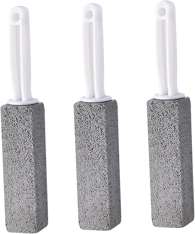 Pumice Toilet Brush, Hard Watermark Remover Cleaning Stone, Suitable for Tile Grout Rust Grill Toilet Bowls (3pcs)