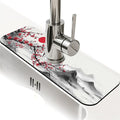Kitchen Sink Splash Guard，Red plum blossoms Faucet Mat Sink Gadgets-Super Absorbent Fast Drying Mat Drip Catcher for Kitchen, Bathroom,Sink Mat, Dish Drying Mat, Bathroom(15" X 5.5" )