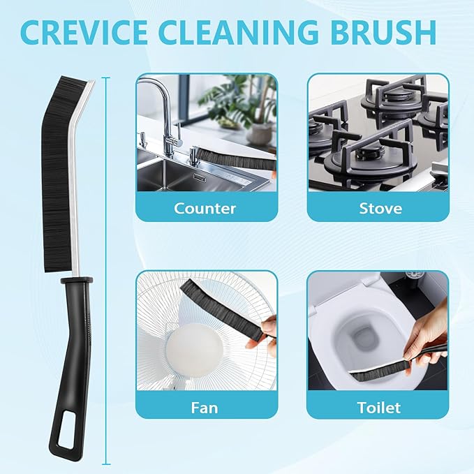 Crevice Cleaning Brush, Hard Bristle Scrub Brushes Tools for Deep Cleaning Gap, Multifunctional Grout Brush for Home, Bathroom, Kitchen, Window and Corners